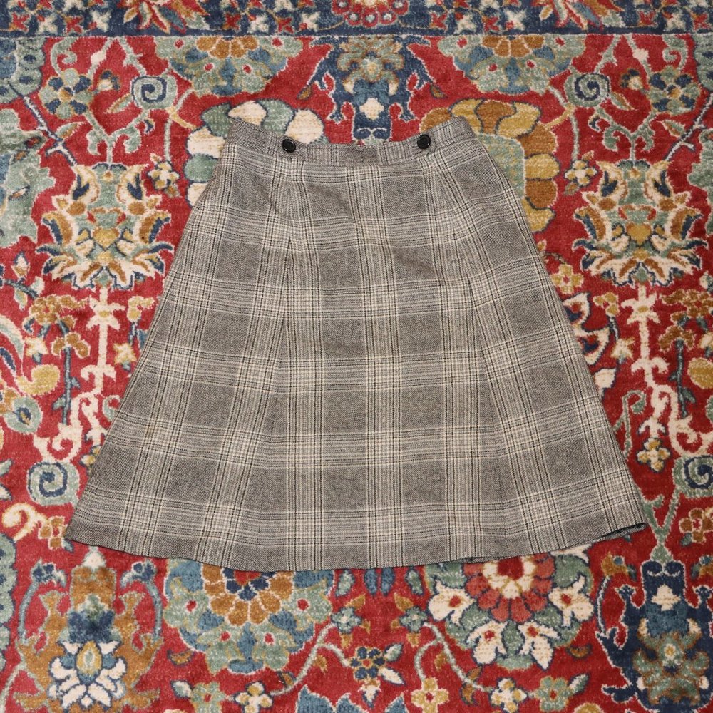 1970s vintage "pendleton" grey and brown plaid skirt - Picture 3 of 6